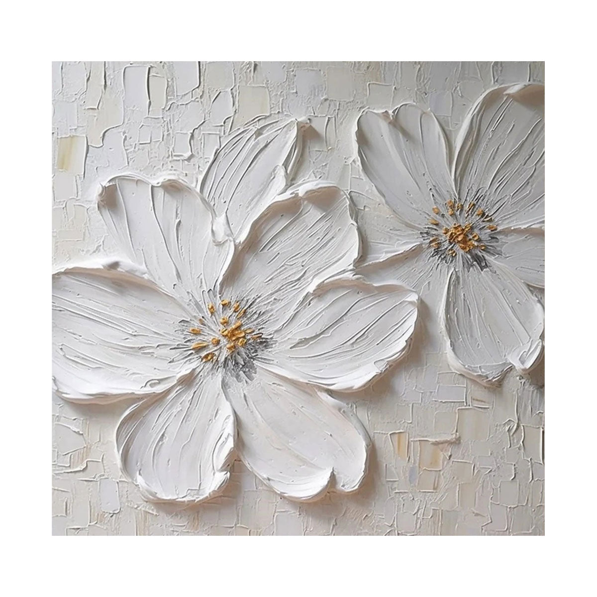 Ivory Petal Whisper Floral Abstract Painting