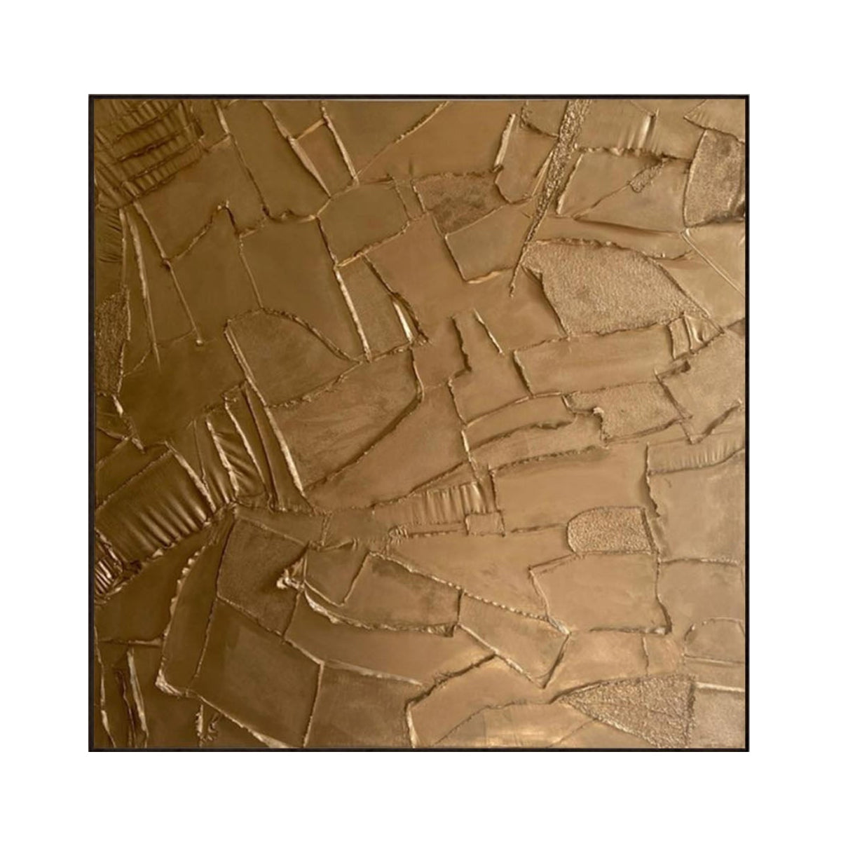 Golden Fragment Textured Abstract Painting