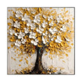 Golden Bloom Tree Abstract Painting