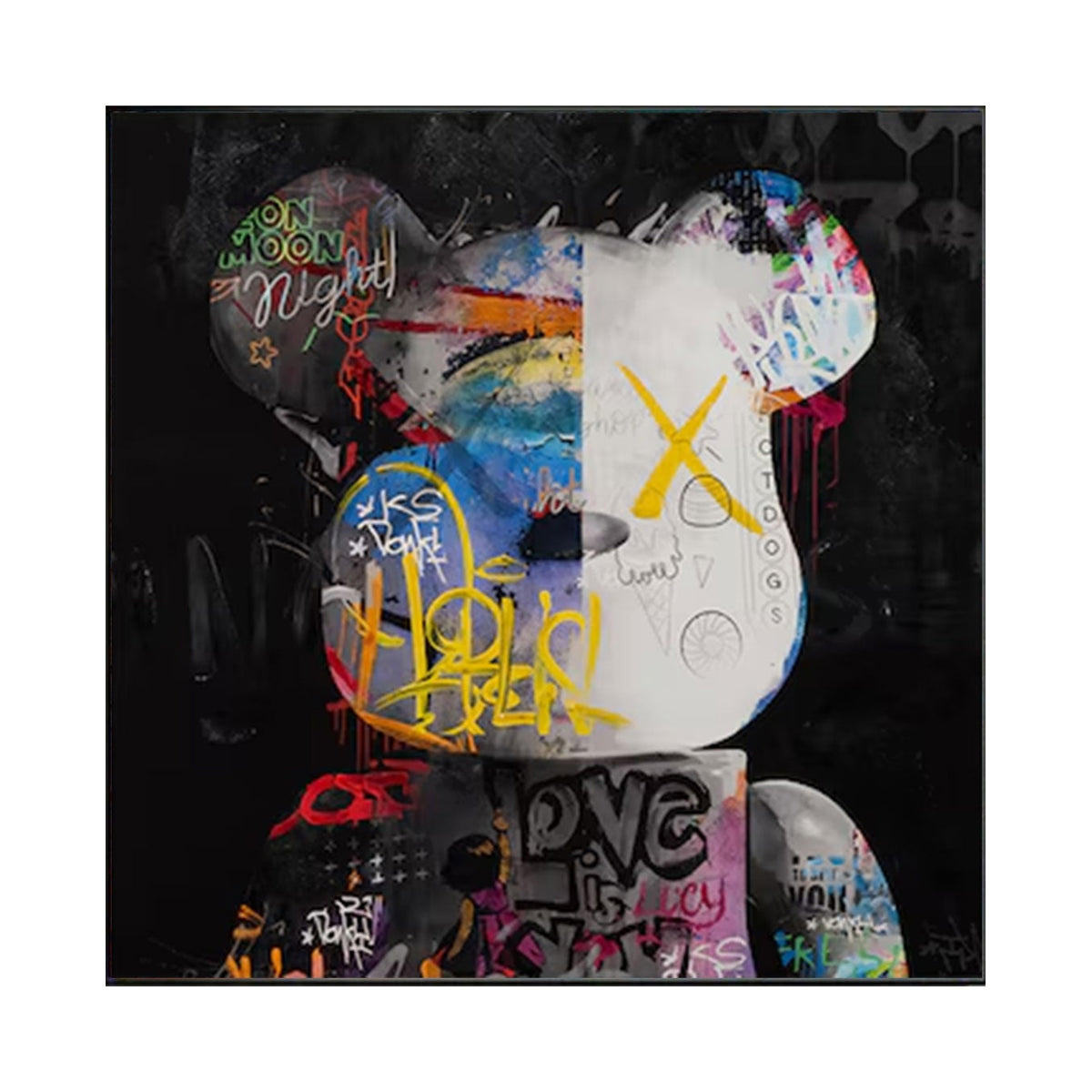 Neon Mind Graffiti Abstract Portrait Painting