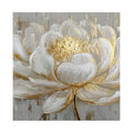Gilded White Lotus Abstract Painting