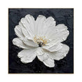 Ivory Bloom Textured Floral Painting