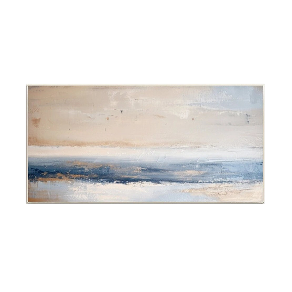 Tranquil Horizon Blue Abstract Painting