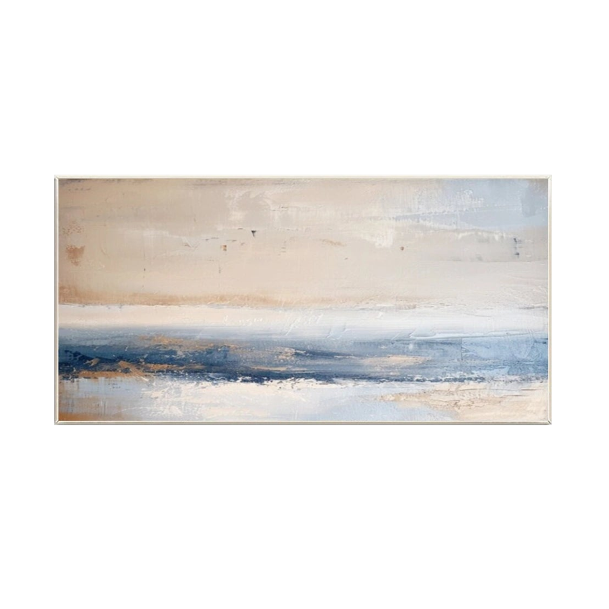Tranquil Horizon Blue Abstract Painting