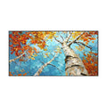 Autumn Sky Birch Abstract Painting