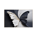 Dual Aura Butterfly – Black & White Textured Painting