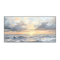 Serene Ocean Sunset – Textured Seascape Painting