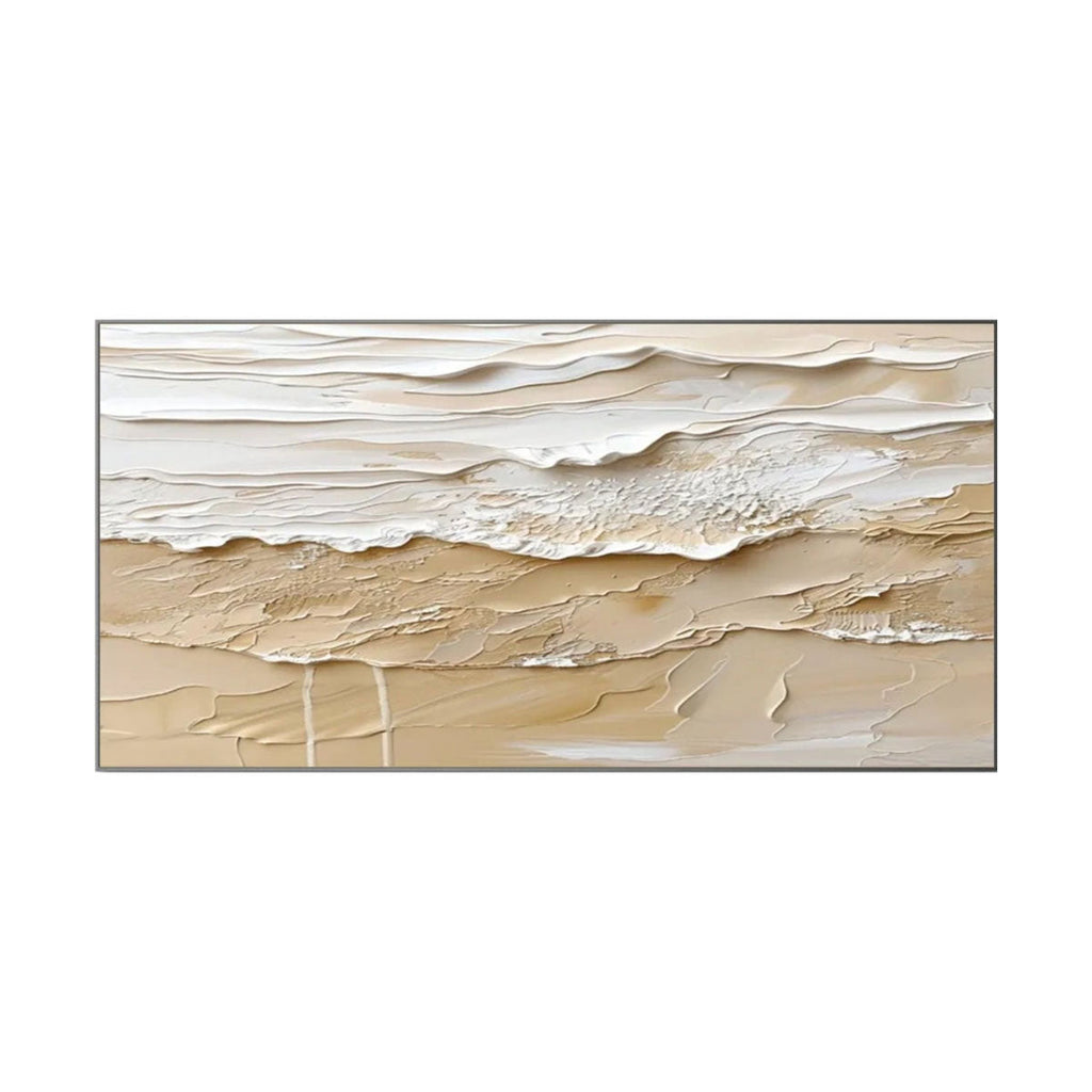 Sand Dune Beige Textured Abstract Painting