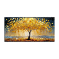 Golden Stillness Tree Abstract Painting