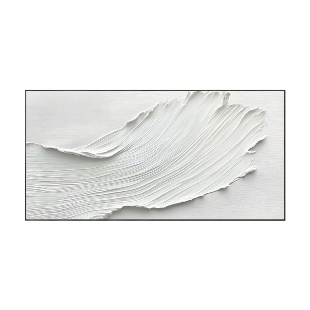 Silent Wave White Textured Abstract Painting