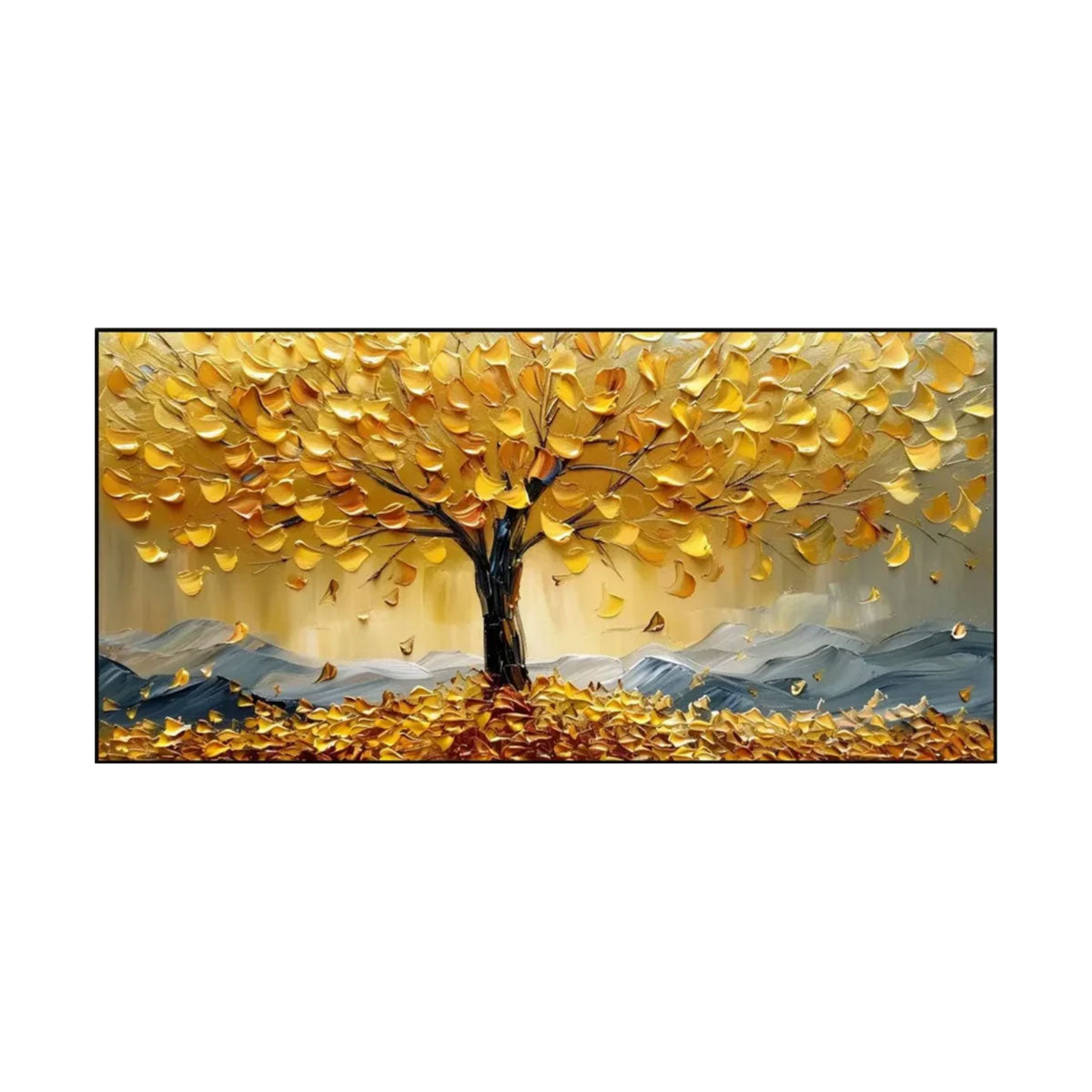 Golden Canopy Tree Abstract Painting