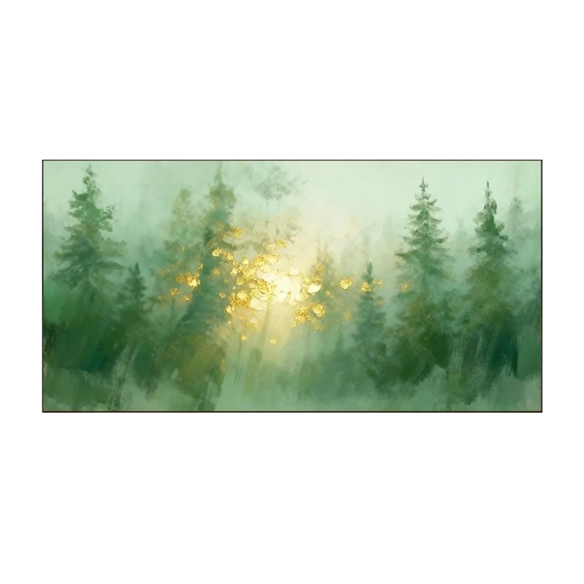 Misty Forest Sunlight – Nature Landscape Painting