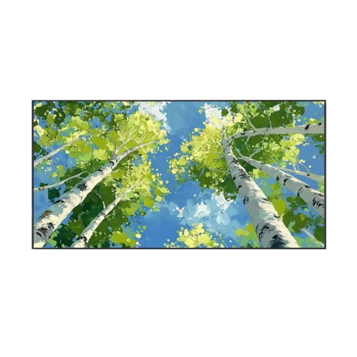 Looking Up Spring Birch Forest Abstract Painting
