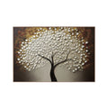 Silver Bloom Tree Textured Abstract Painting