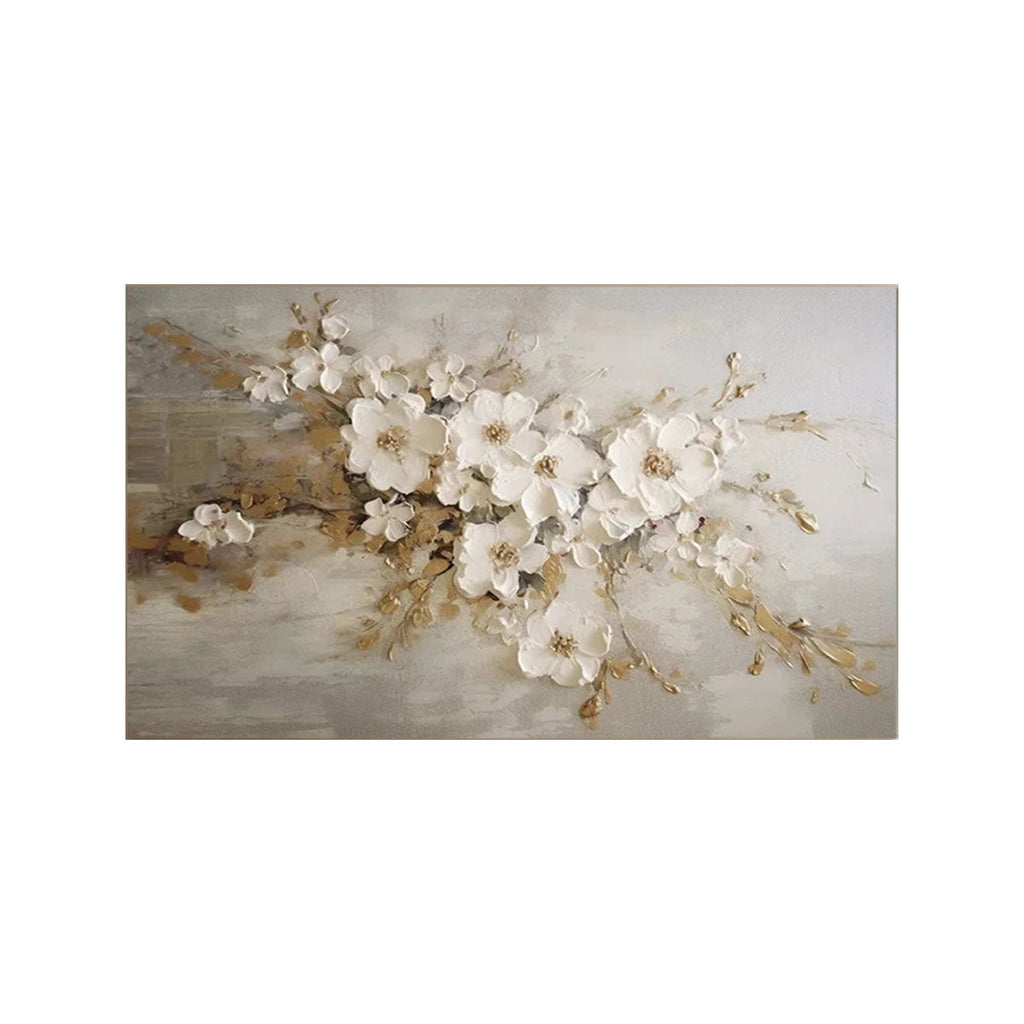 Ivory Blossom Drift Abstract Painting