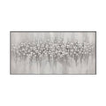 Whispering Meadow White Abstract Painting