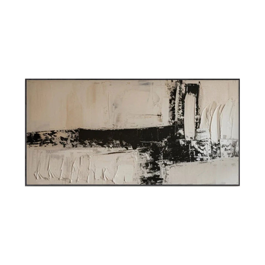 Monochrome Grid Abstract Painting