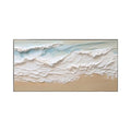 Cream Tide Textured Seascape Painting