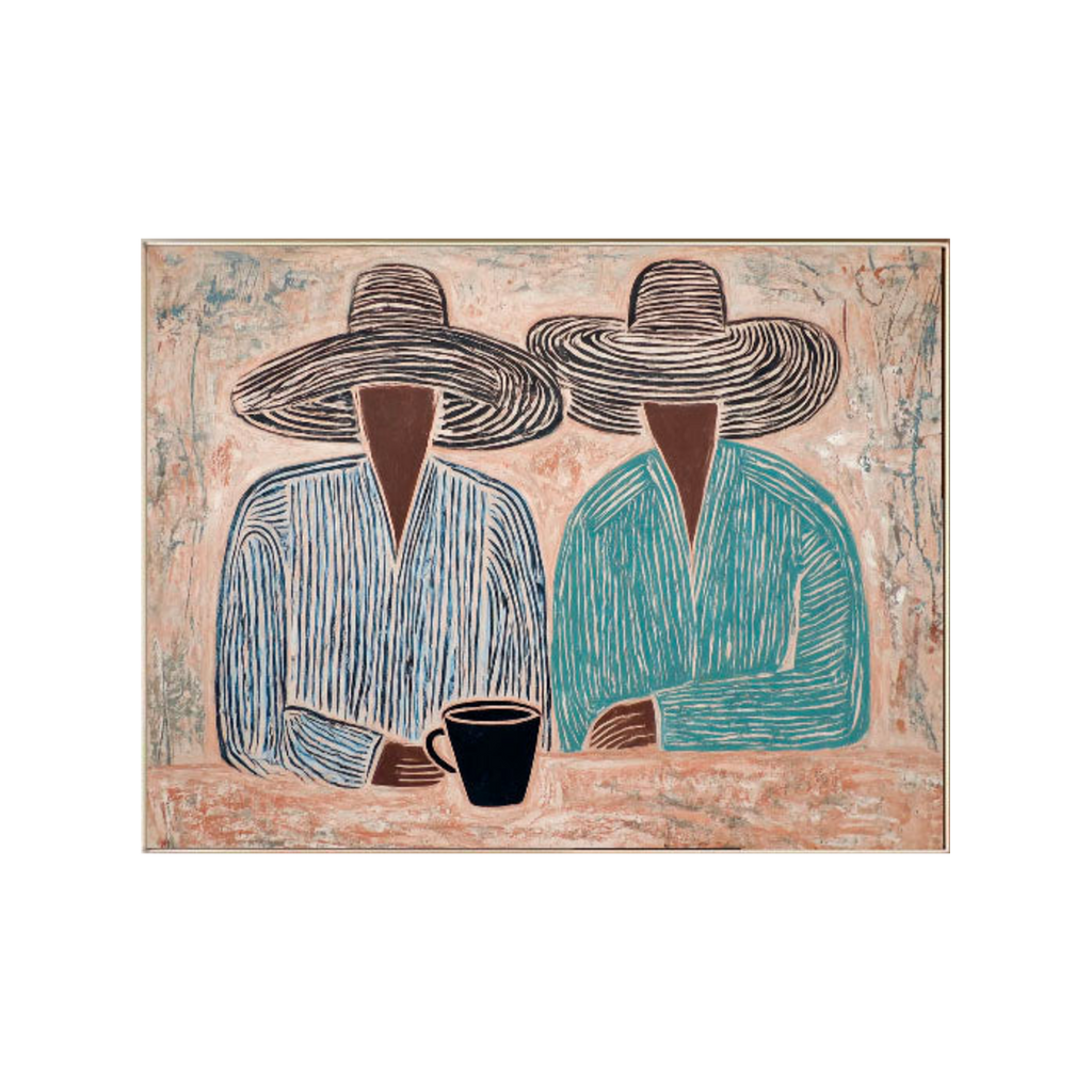 Coffee Conversations – Abstract Duo Figurative Painting