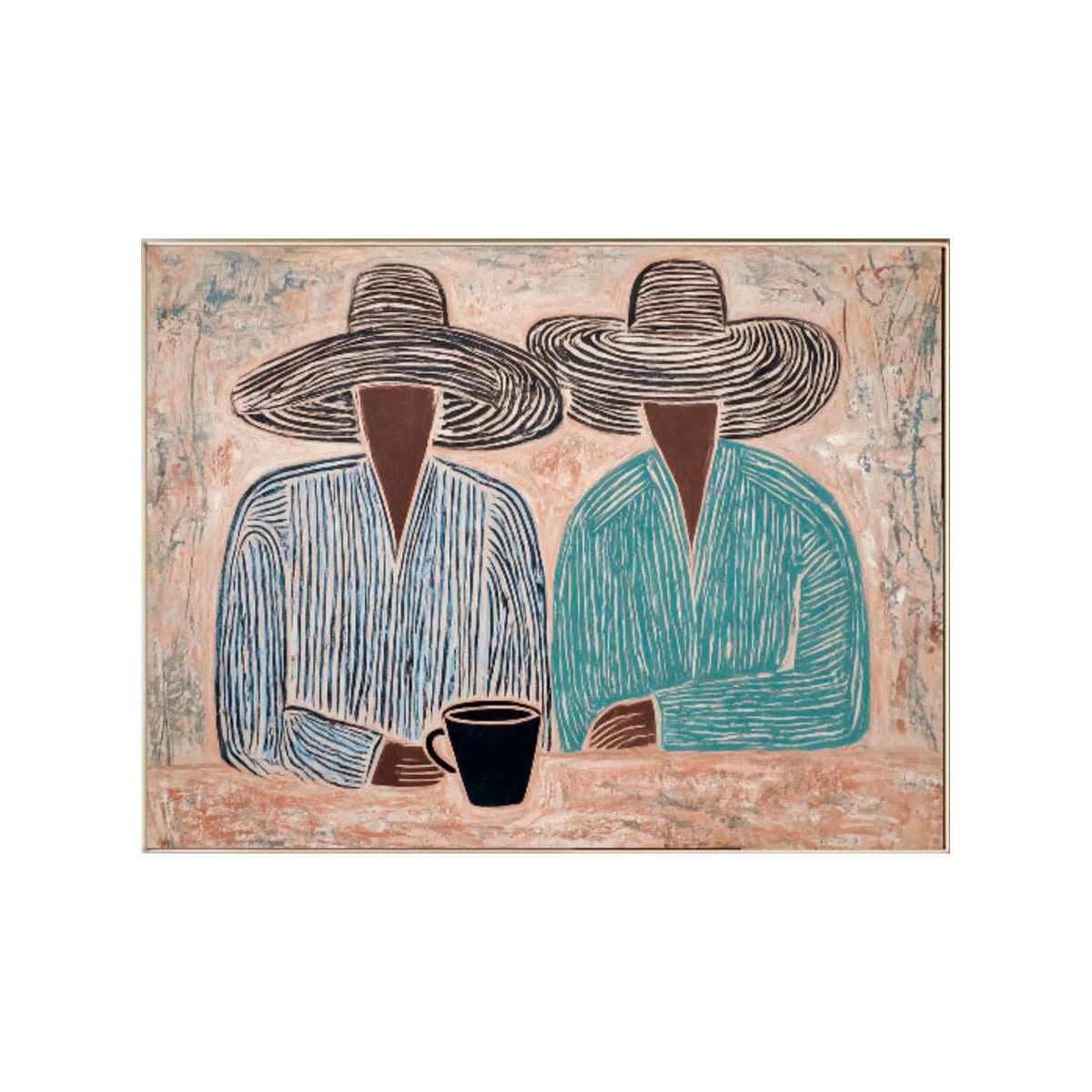 Coffee Conversations – Abstract Duo Figurative Painting