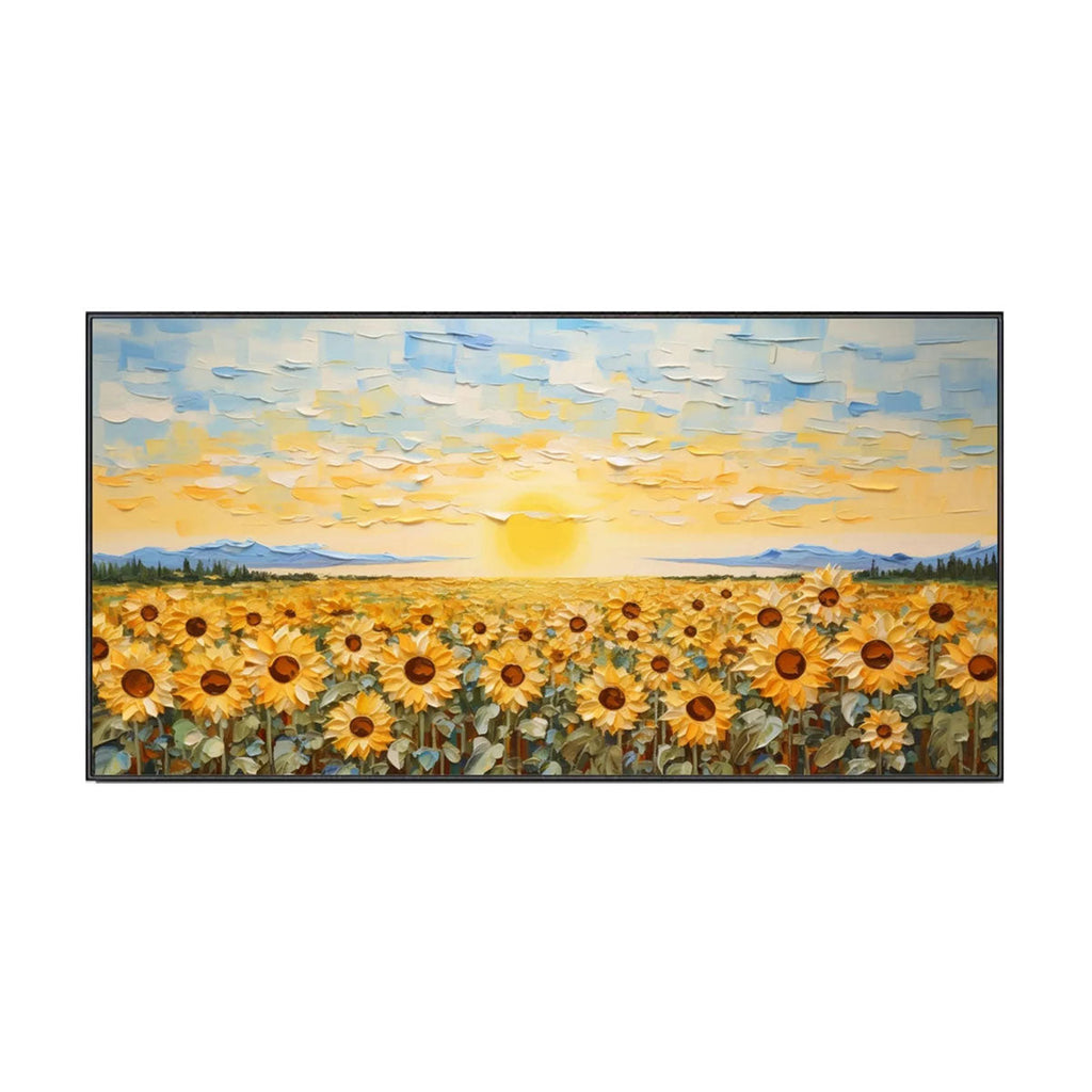 Sunrise Over Golden Sunflowers Painting