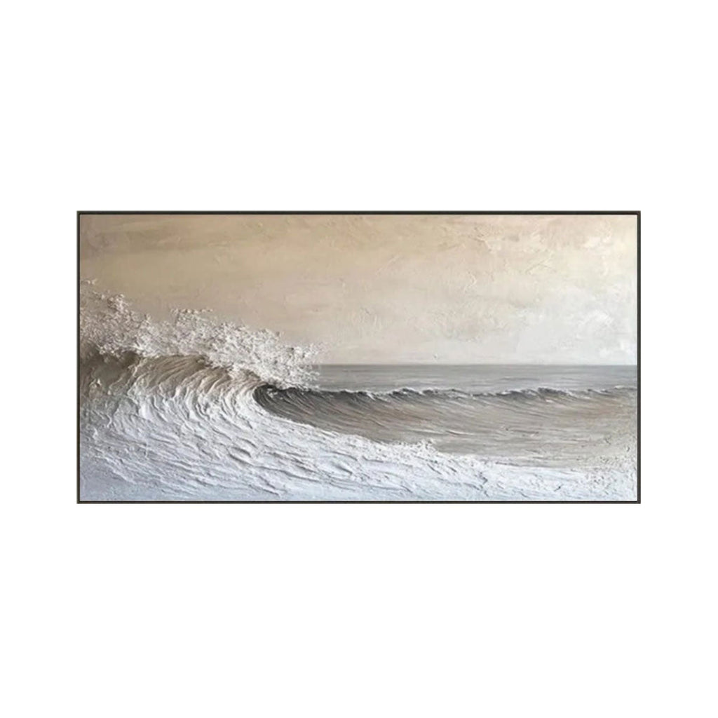Soft Crest Neutral Wave Abstract Painting