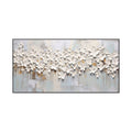 Soft Petal Drift White Floral Abstract Painting