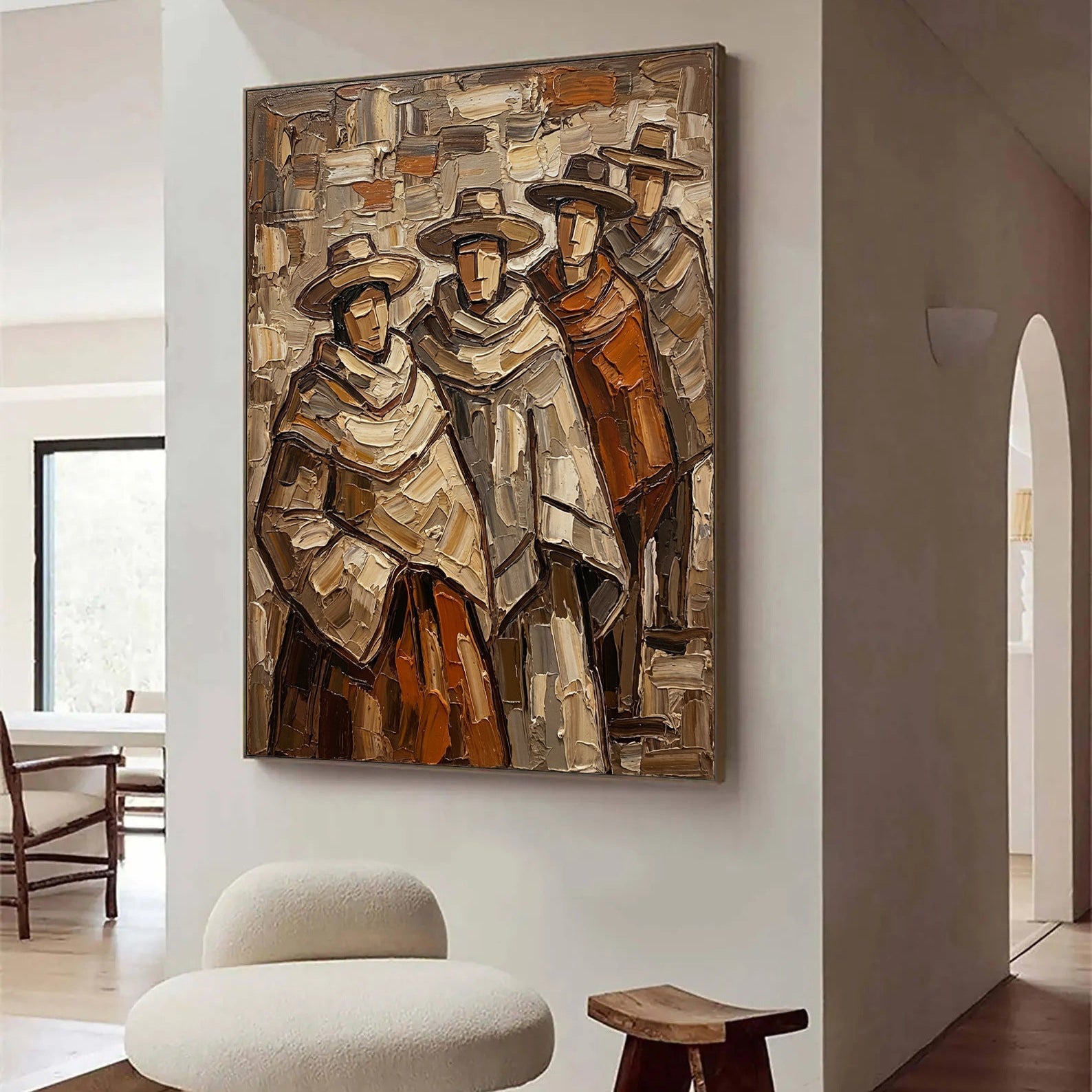 Cultural Quartet – Earth Tone Textured Figurative Painting