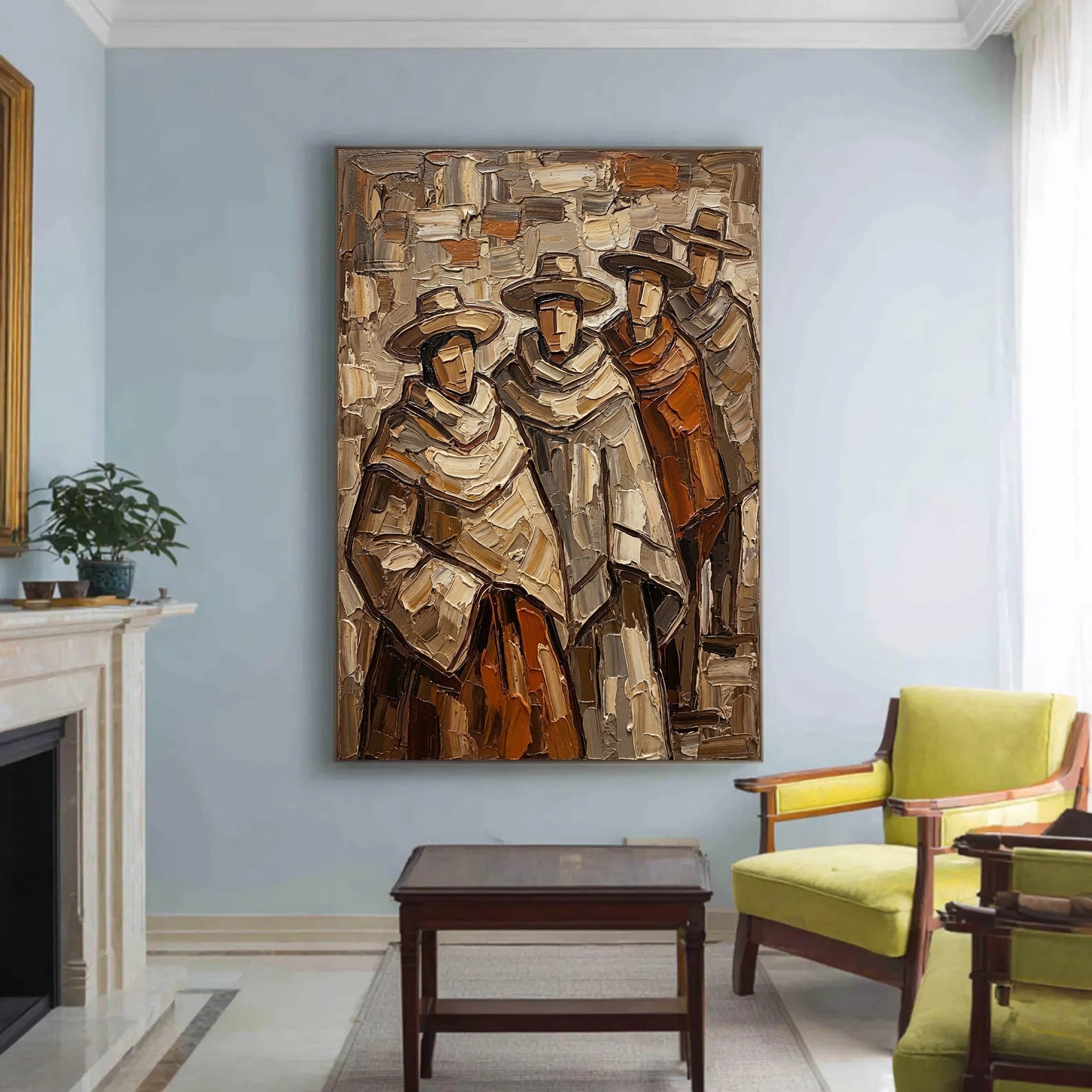 Cultural Quartet – Earth Tone Textured Figurative Painting