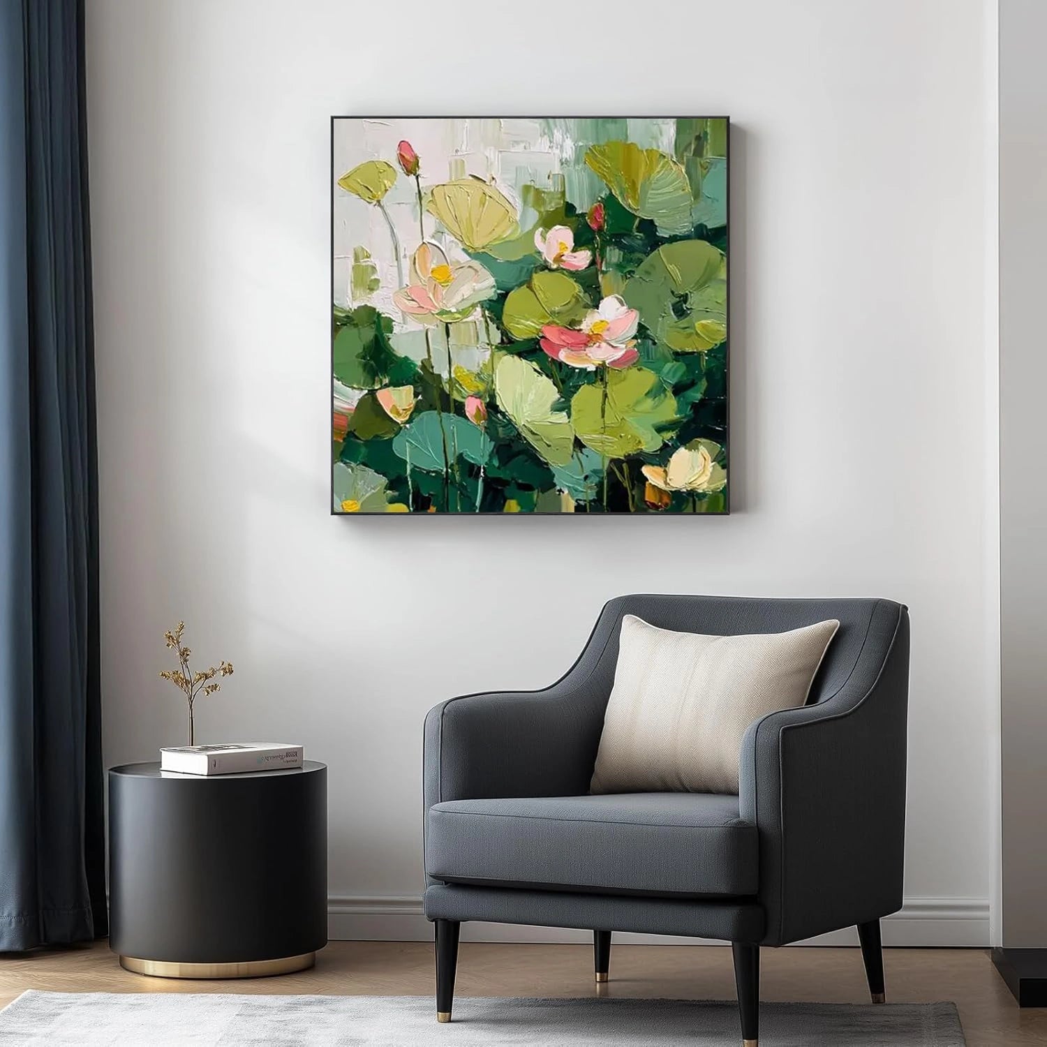 Gentle Lotus Garden Abstract Painting