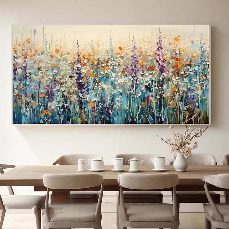 Colorful Wildflower Textured Painting