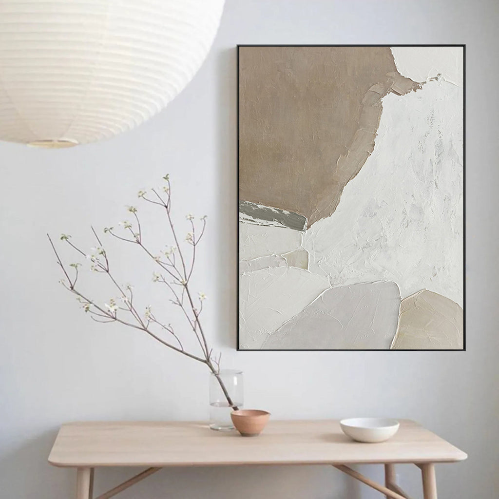 Earthen Layers: A Minimalist Plaster Wall Art for Modern Decor