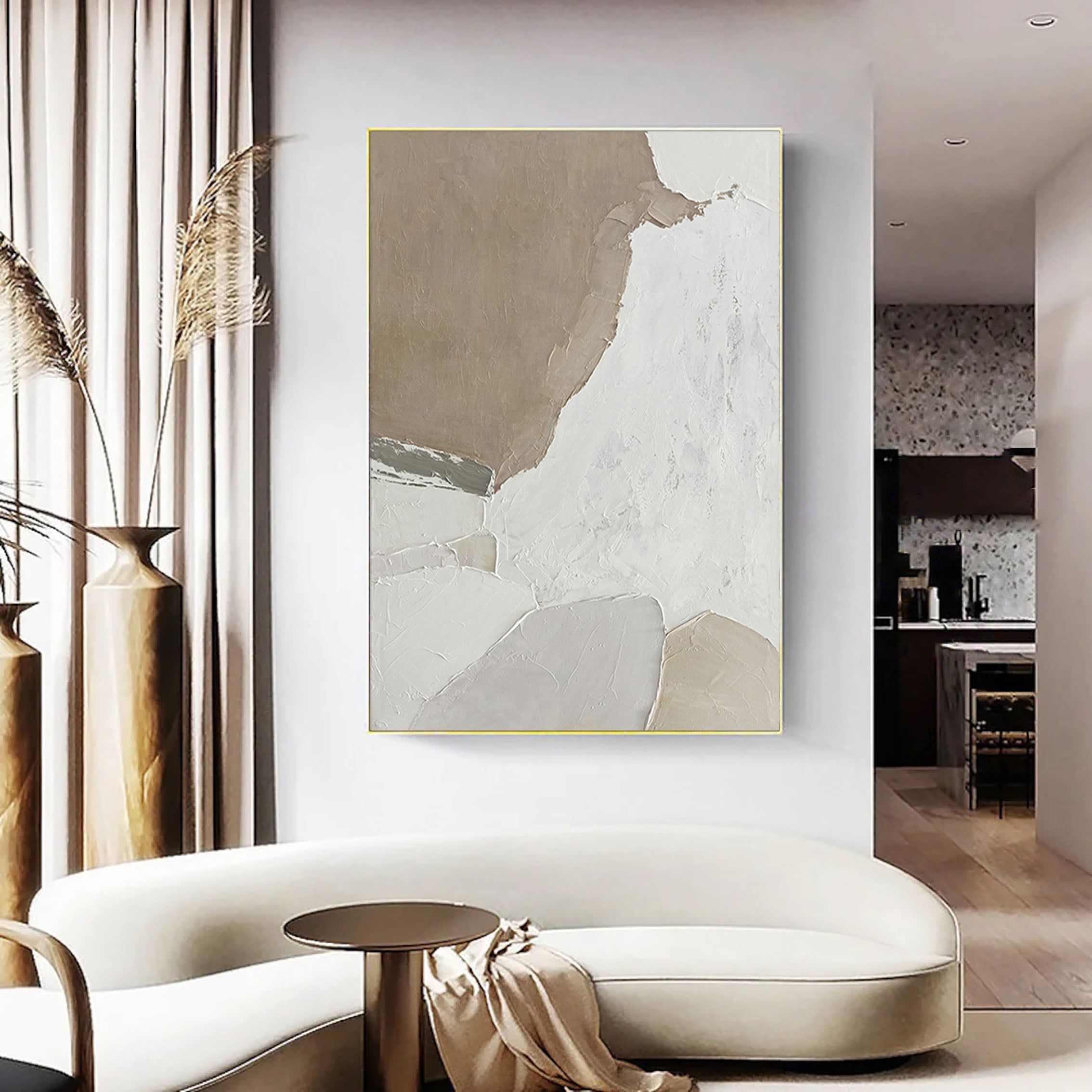 Earthen Layers: A Minimalist Plaster Wall Art for Modern Decor
