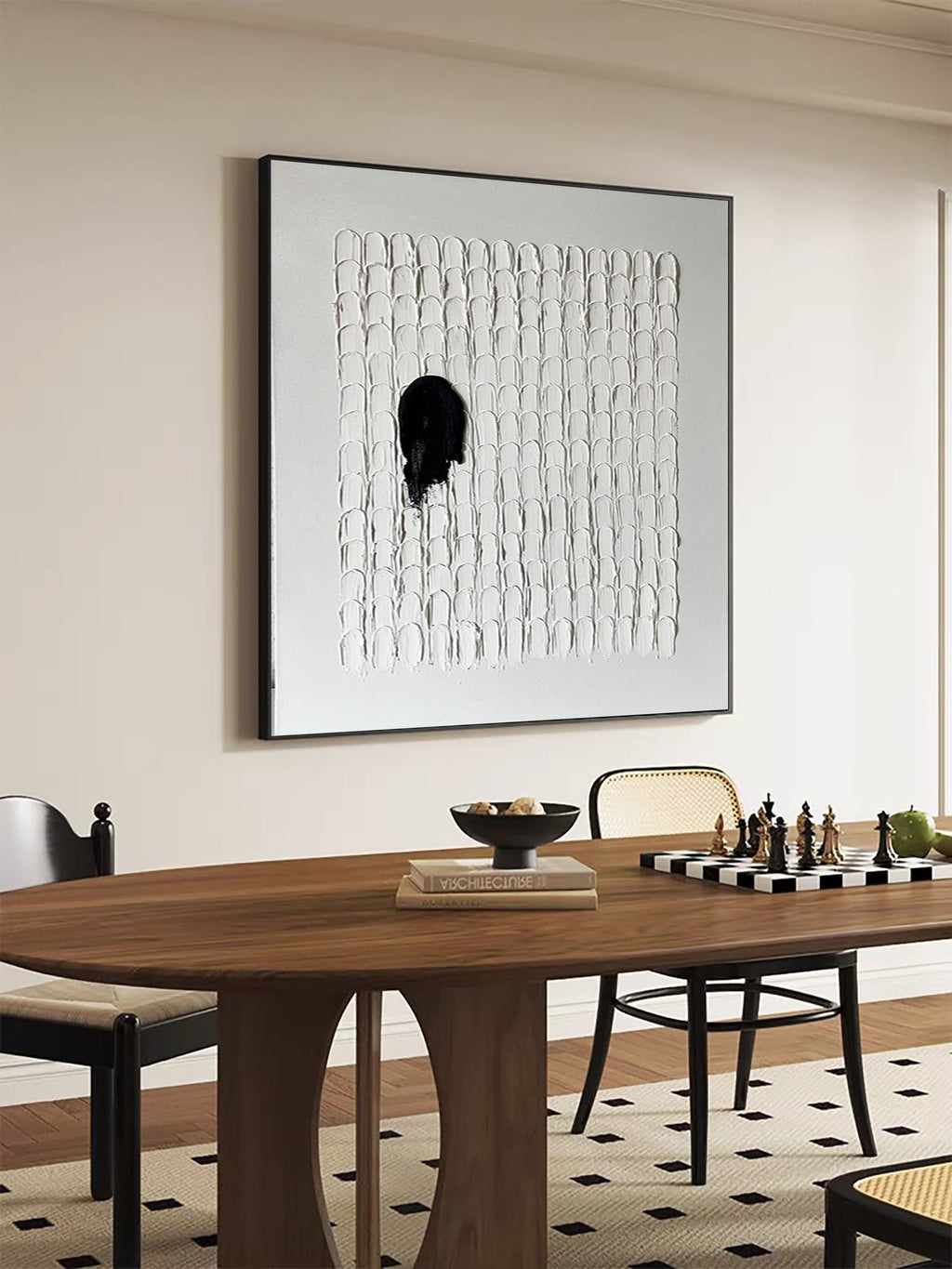 Monochrome Contrast Minimal Texture Painting