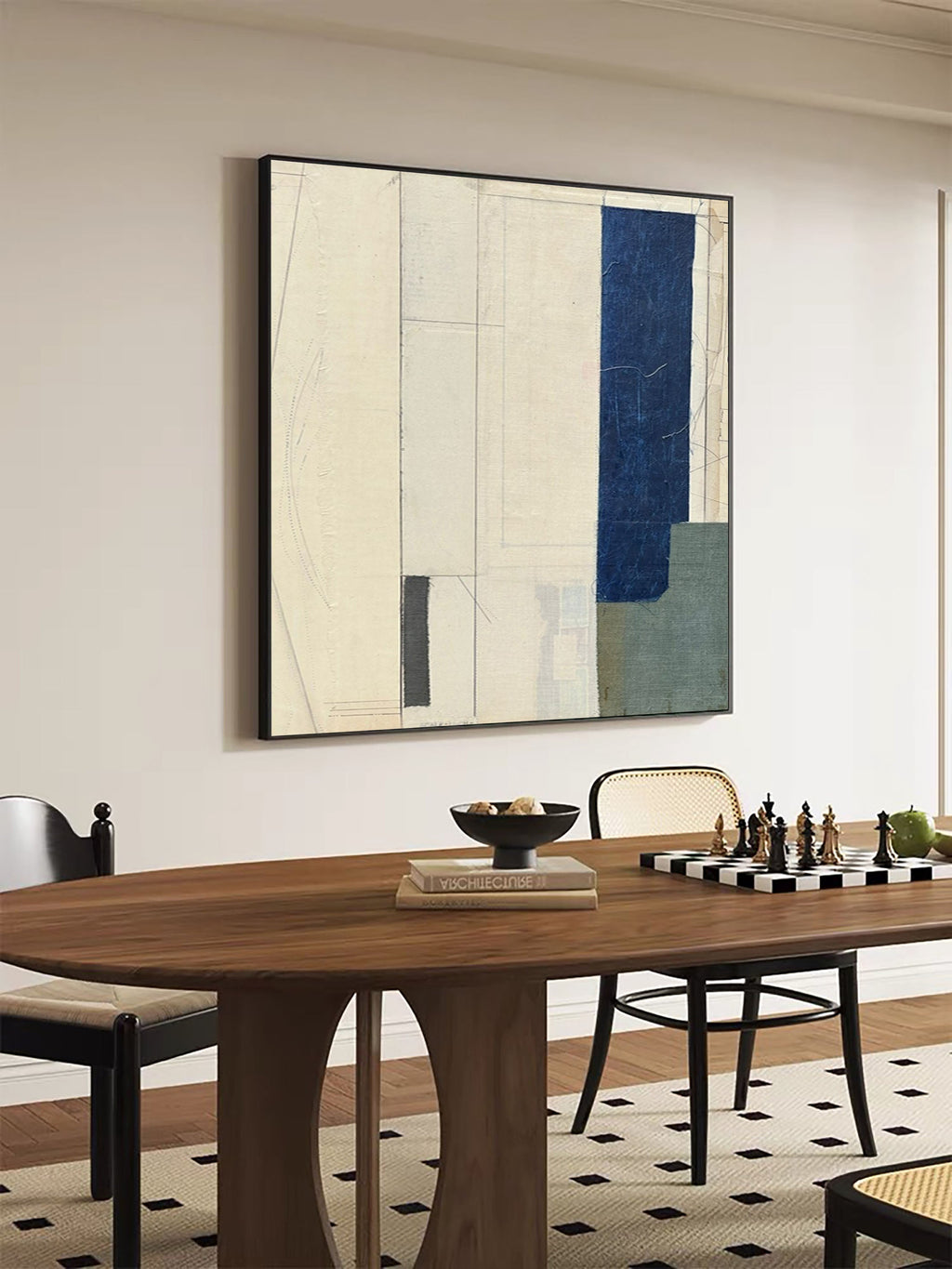 Deep Indigo Modern Abstract Painting