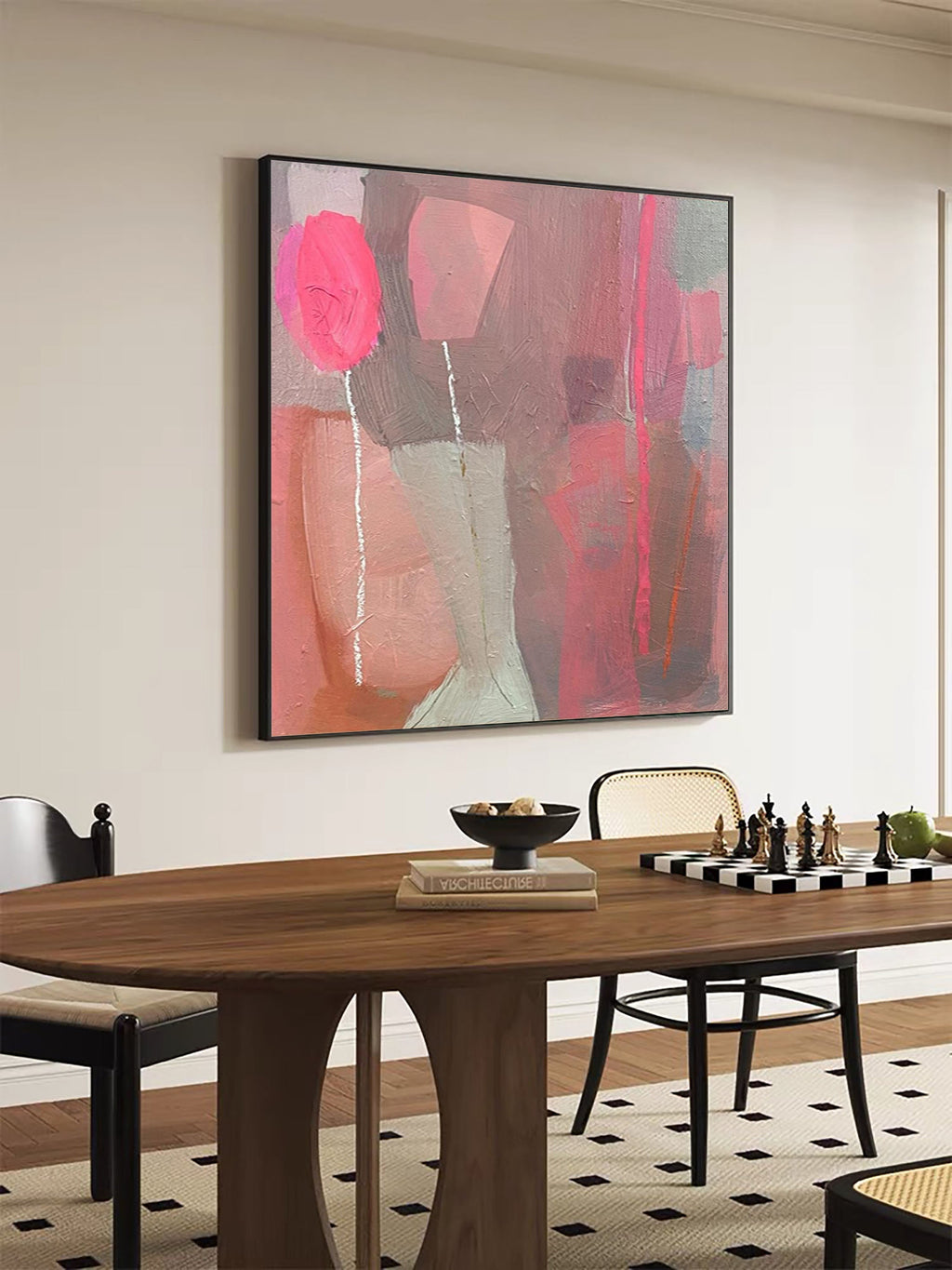 Blush Silence Pink Abstract Painting