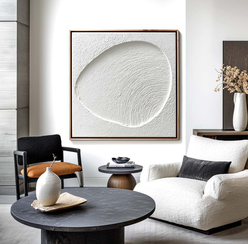 Minimalist White Textured Painting #ART24