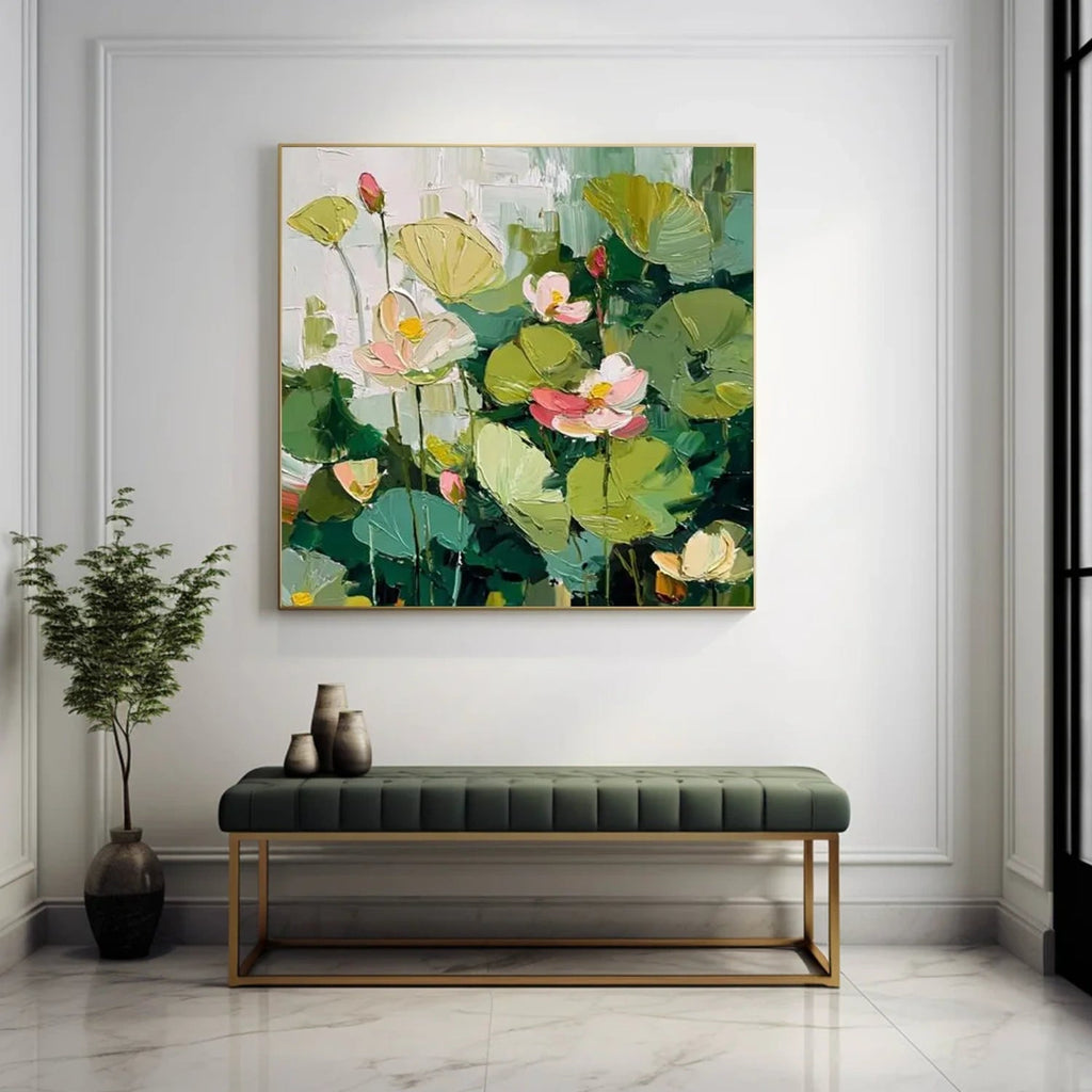 Gentle Lotus Garden Abstract Painting