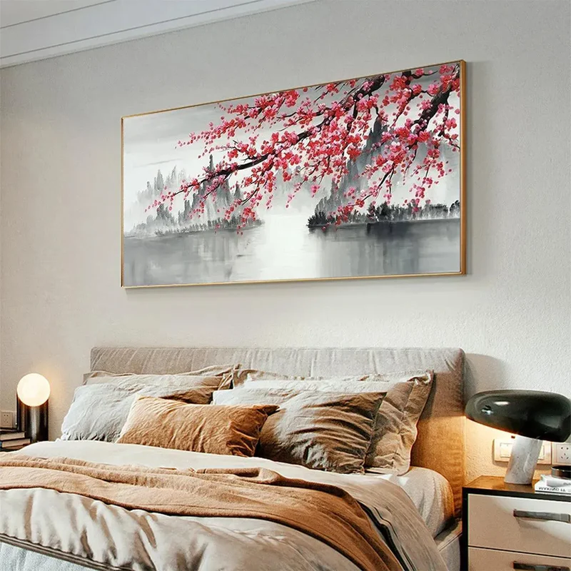 Red Plum Blossom Landscape Painting