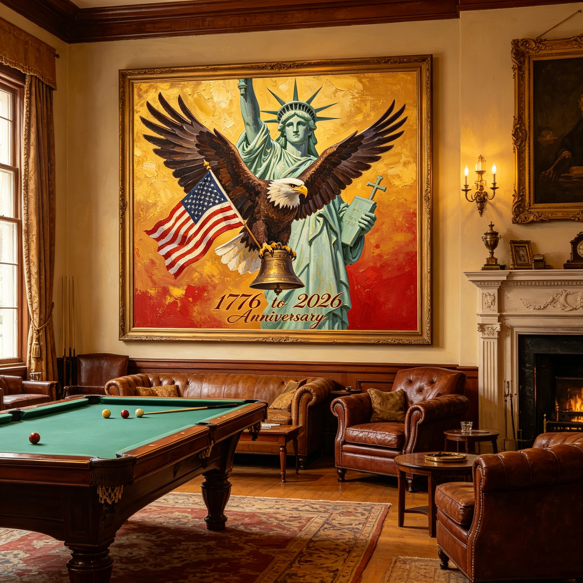 🎆 Oil Painting Commemorating the 250th Anniversary of the Founding of the United States 🎖️ 1776 – 2026 | Celebrating 250 Years of Glorious History