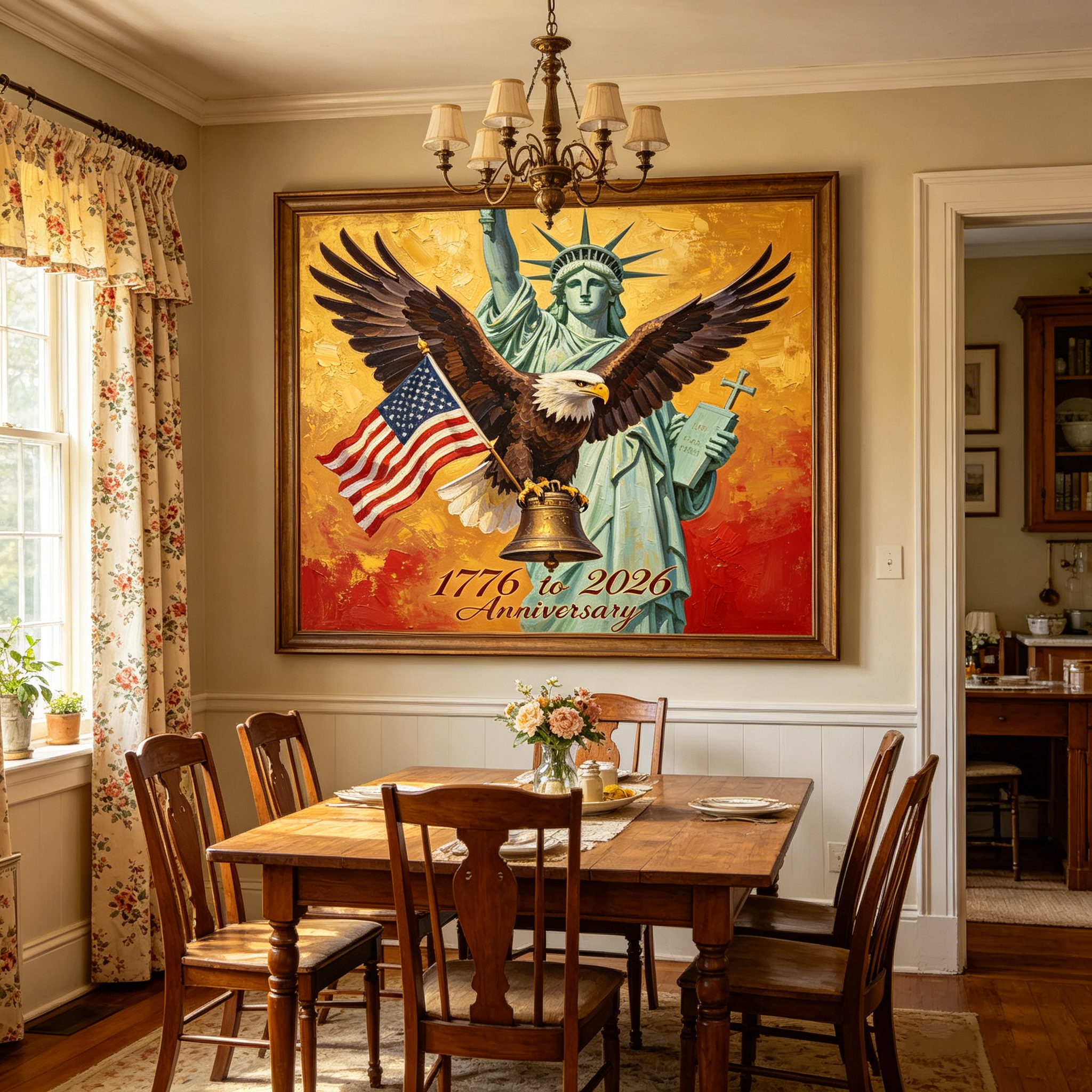 🎆 Oil Painting Commemorating the 250th Anniversary of the Founding of the United States 🎖️ 1776 – 2026 | Celebrating 250 Years of Glorious History