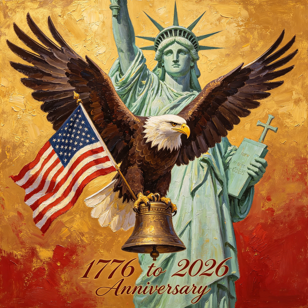 🎆 Oil Painting Commemorating the 250th Anniversary of the Founding of the United States 🎖️ 1776 – 2026 | Celebrating 250 Years of Glorious History