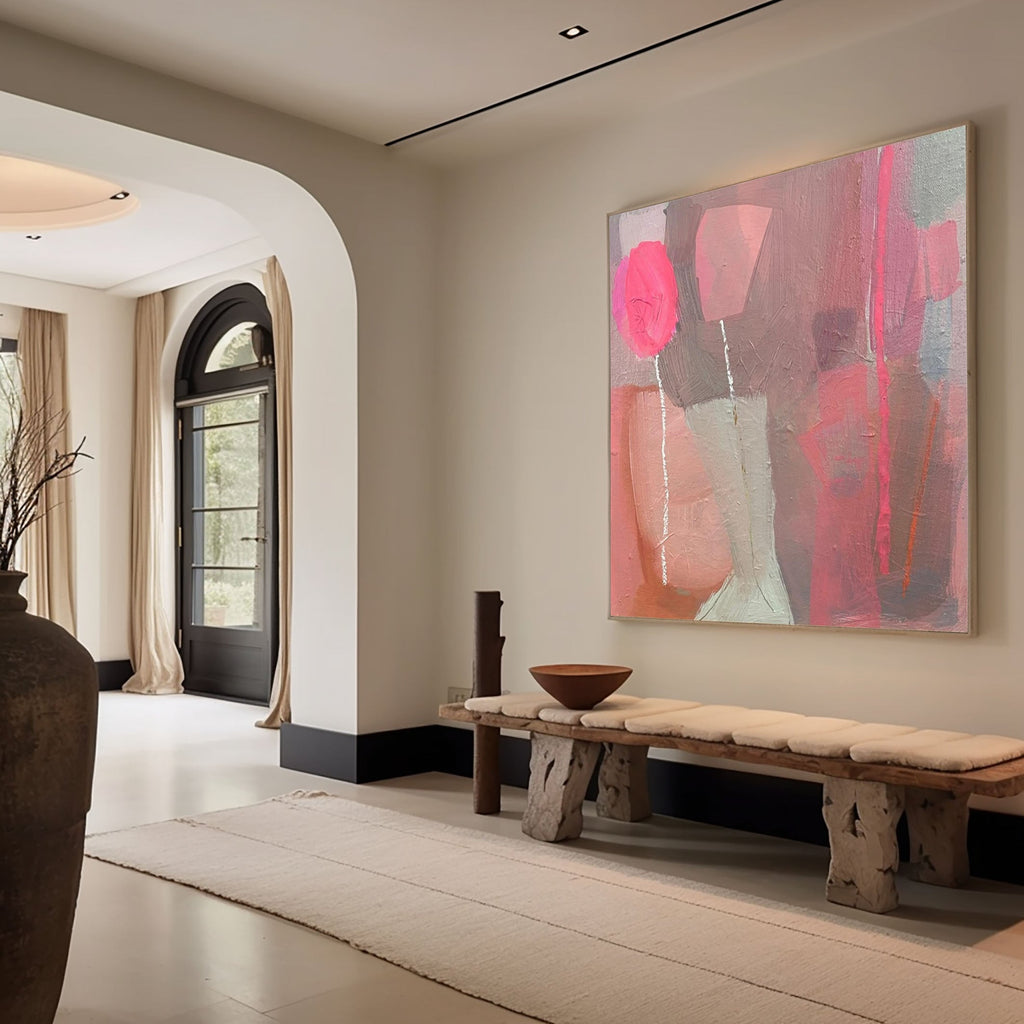 Blush Silence Pink Abstract Painting