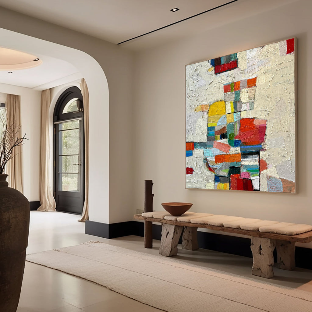 Chromatic Balance Geometric Abstract Painting