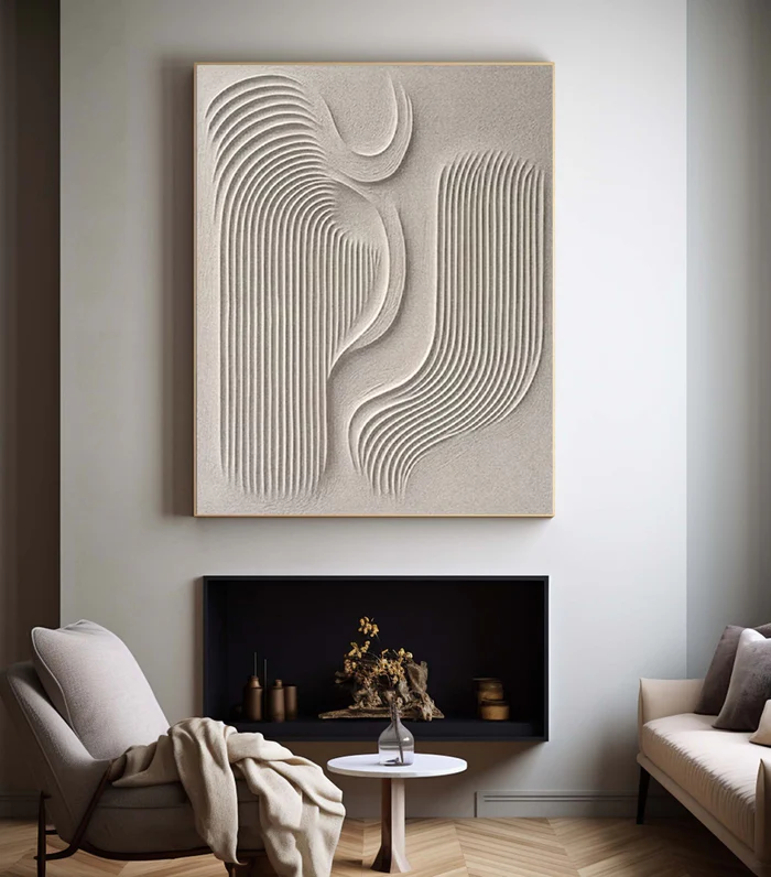 Zen Dune Beige Relief Painting