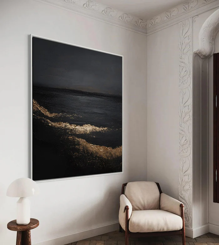 Golden Tide Abstract Painting