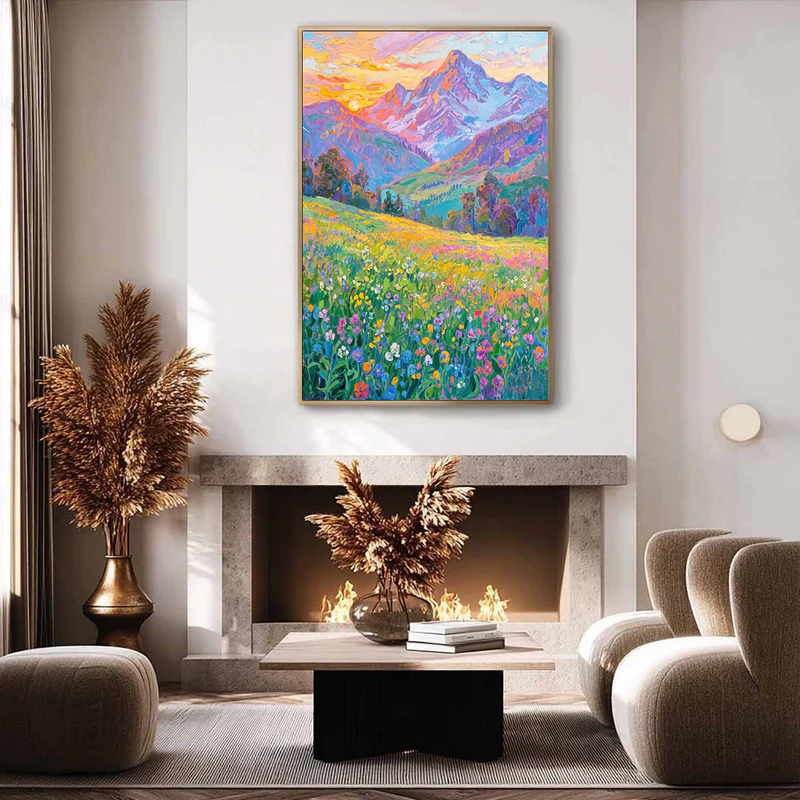 Radiant Peaks Landscape Painting