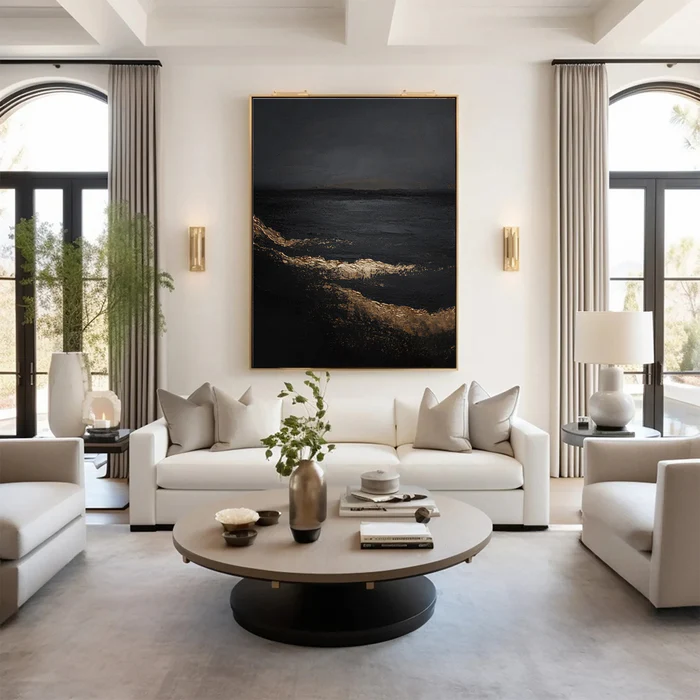 Golden Tide Abstract Painting