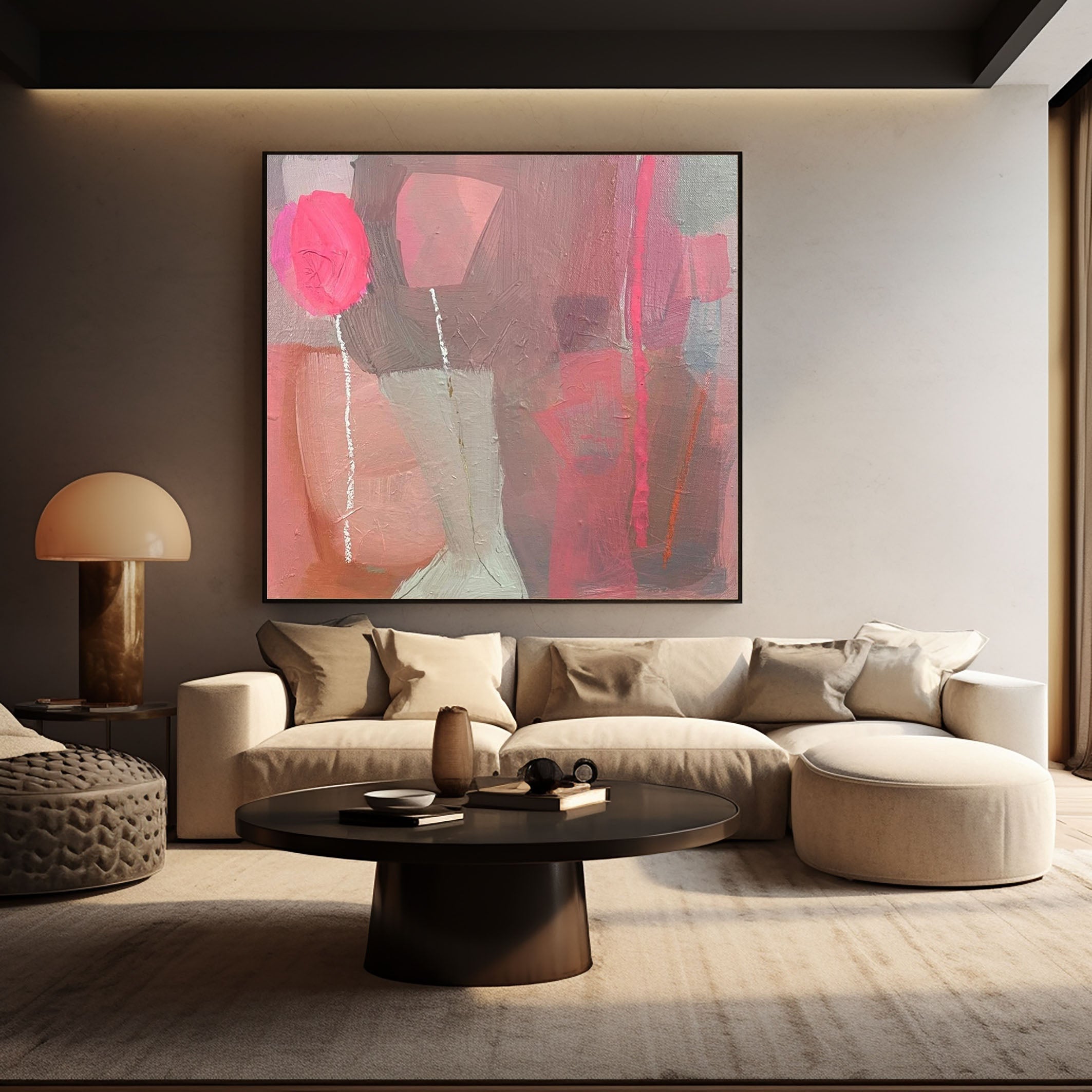 Blush Silence Pink Abstract Painting