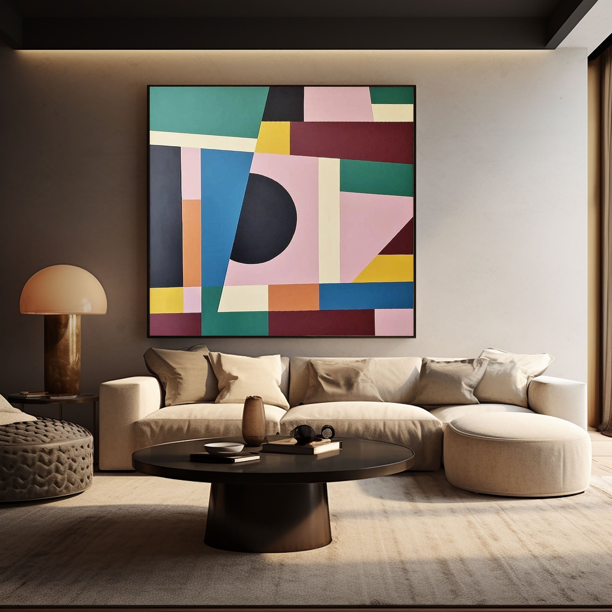Modern Color Geometry Abstract Painting